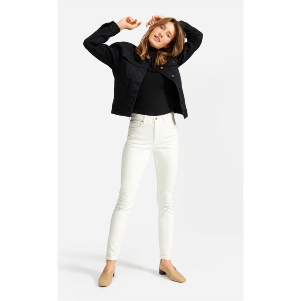 Everlane The High Rise Skinny White Jeans 27 Tall (flaw)